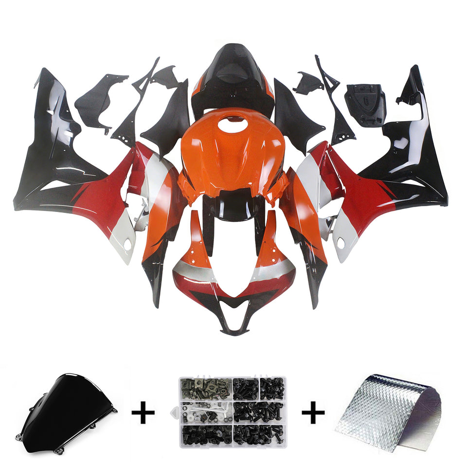 Amotopart 2007-2008 CBR600 Honda Verkleidung Orange & Black Kit