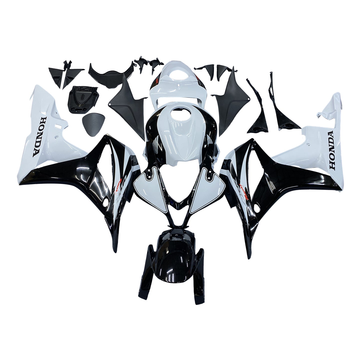 Amotopart Honda 2007-2008 CBR600RR White Black Fearing Kit