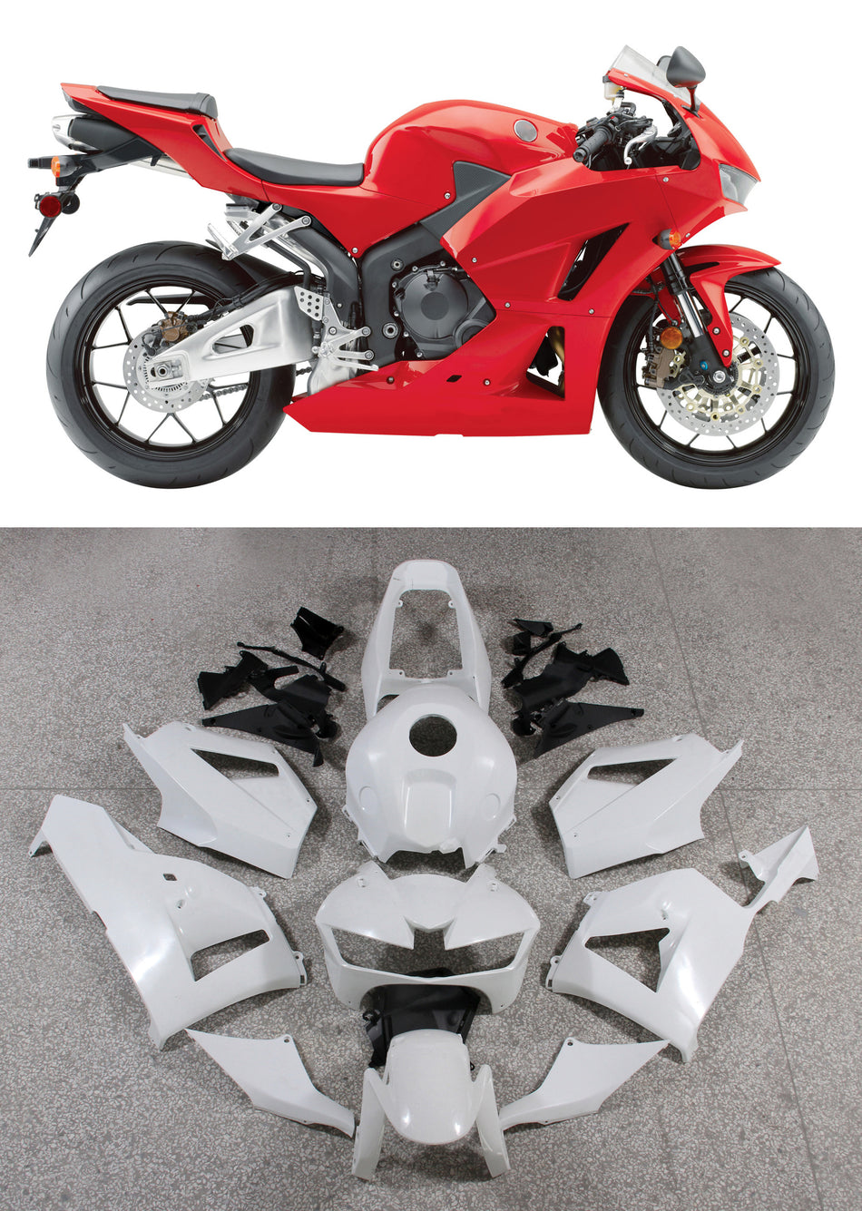 Amotopart 2013-2014 CBR600 Honda Verkleidung Red Kit