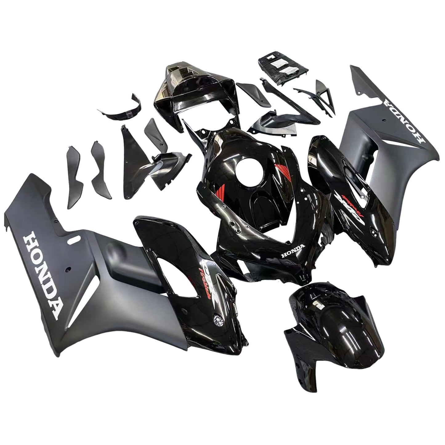 Amotopart-Verkleidungen CBR1000RR 2004-2005 Verkleidung Honda Racing All Black Fearing Kit