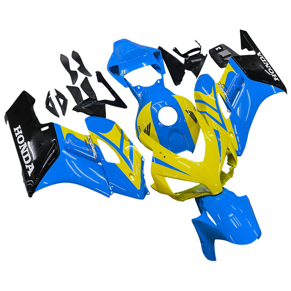 Amotopart Carénages Honda CBR1000RR 2004-2005 Racing Carénage Bleu Jaune Basement Kit