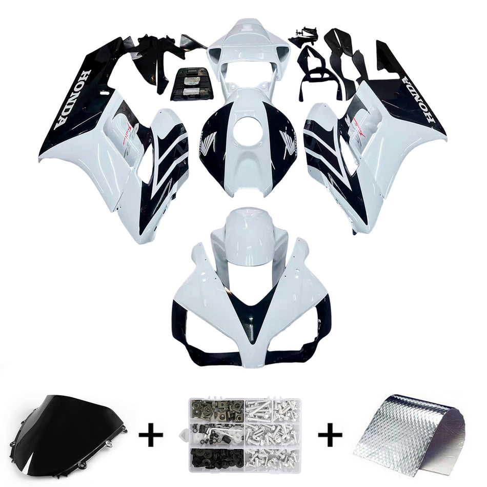 Carénages Amotopart Honda CBR1000RR 2004-2005 carénage carénage blanc kit de course CBR noir