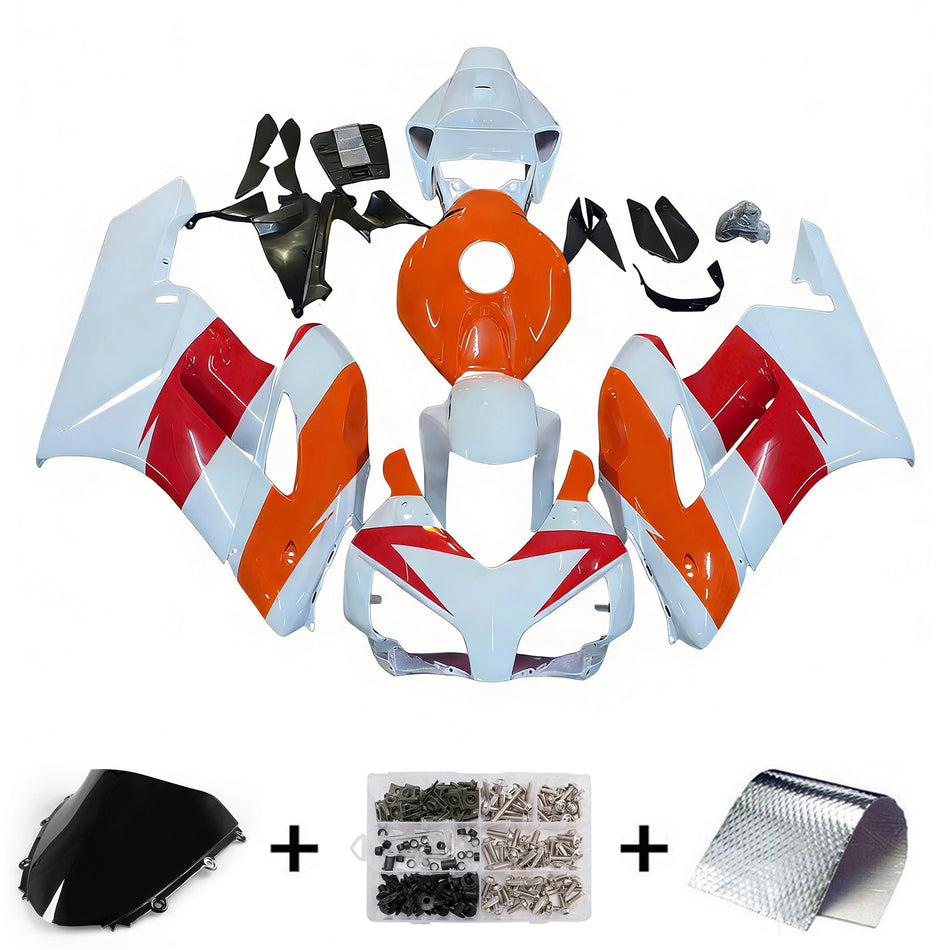 Amotopart-Verkleidungen Honda CBR1000RR 2004-2005 Verkleidungsverkleidung White Orange Repsol Racing Abzugskit