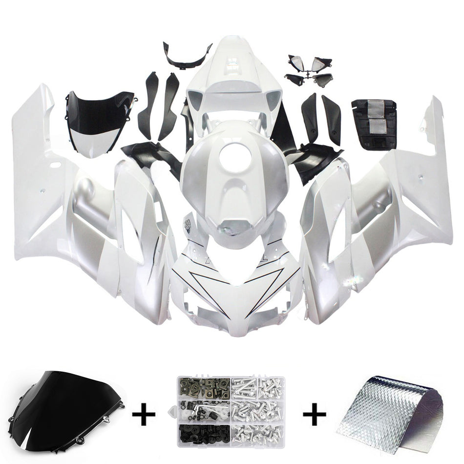 Amotopart Verkleidung Honda CBR1000RR 2004-2005 Verkleidungsverkleidung wei?e Silbertrennverkleidungs Kit