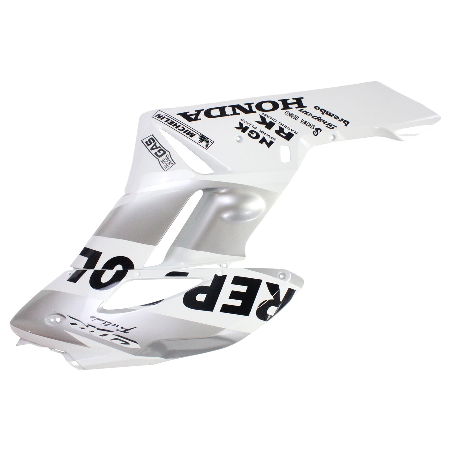 Amotopart Carénage Honda CBR1000RR 2004-2005 Carénage Carénage Blanc Argent Diviseur Carénage Kit