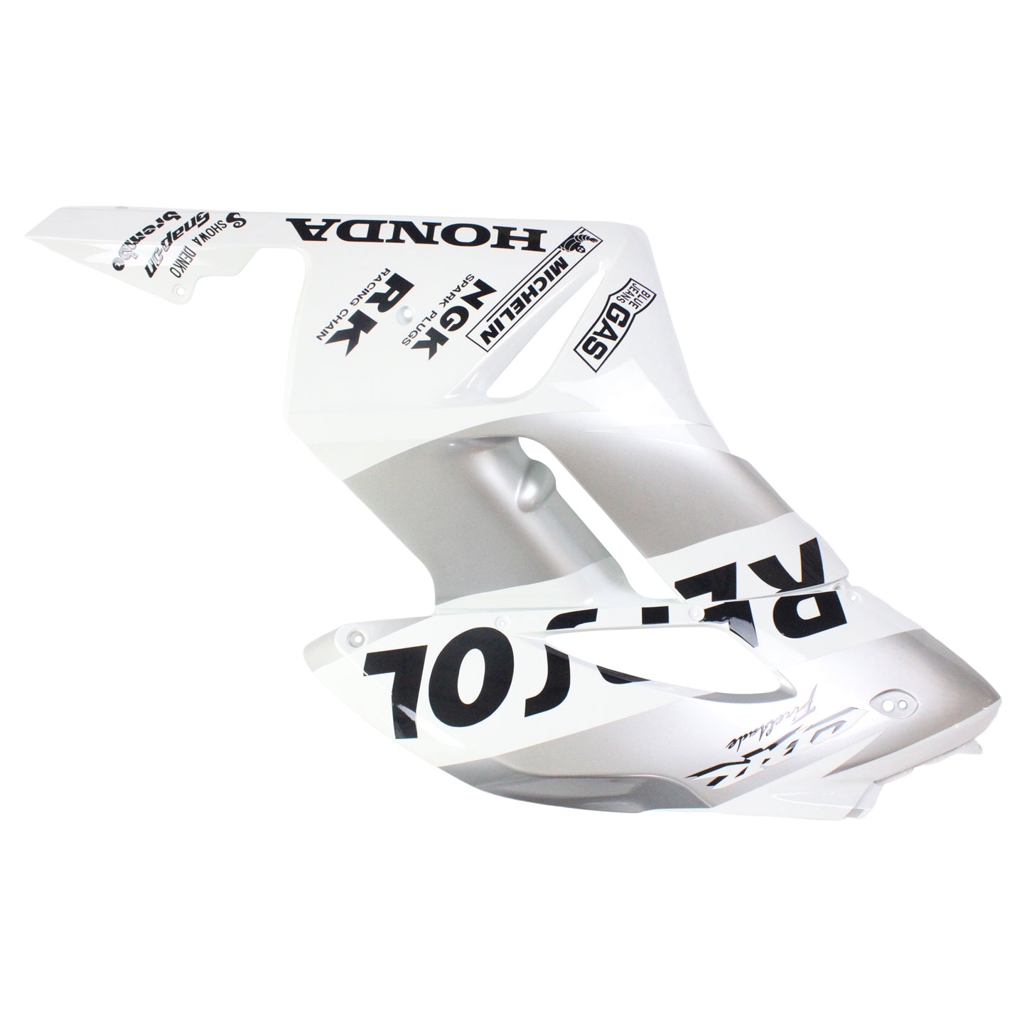 Amotopart Carénage Honda CBR1000RR 2004-2005 Carénage Carénage Blanc Argent Diviseur Carénage Kit