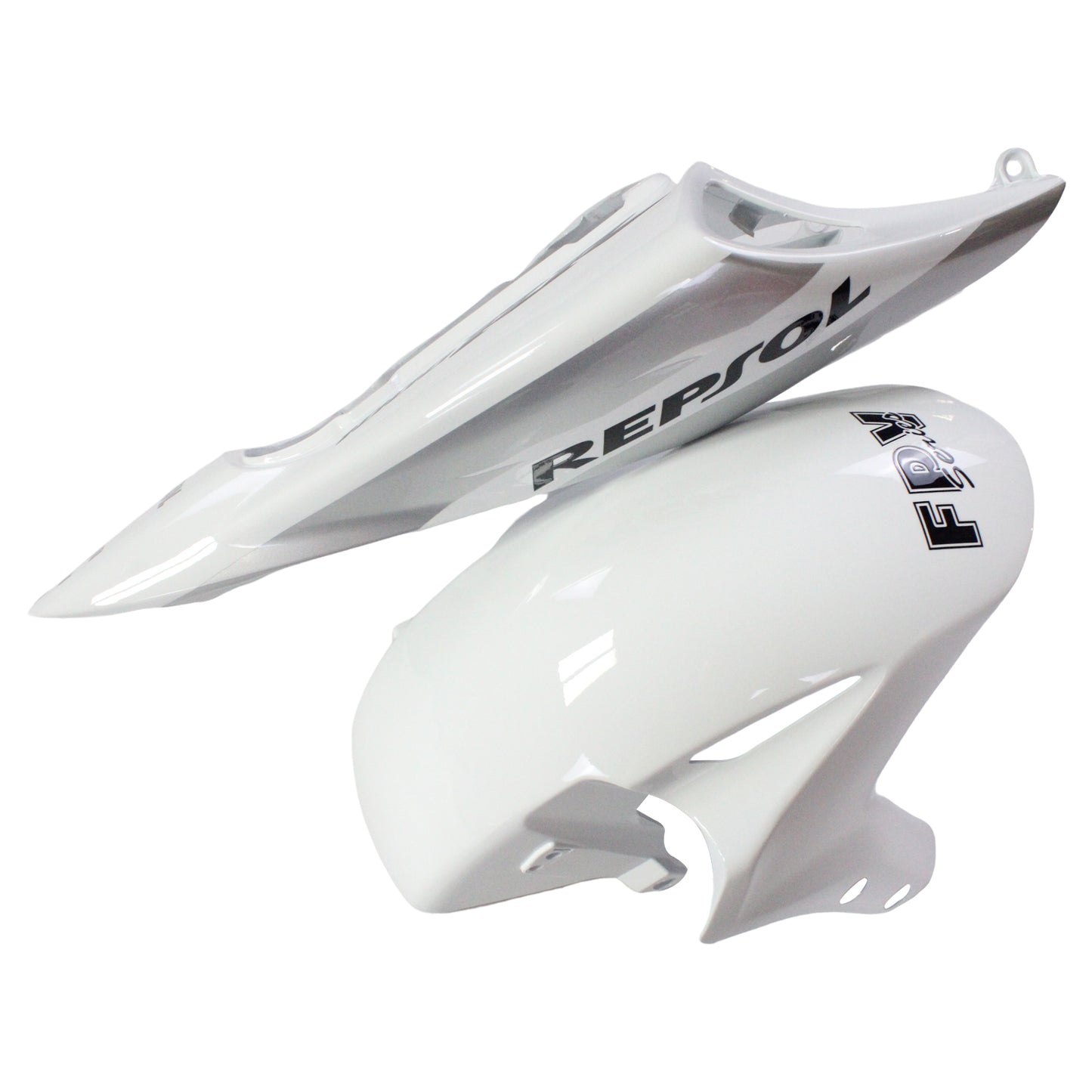 Amotopart Carénage Honda CBR1000RR 2004-2005 Carénage Carénage Blanc Argent Diviseur Carénage Kit