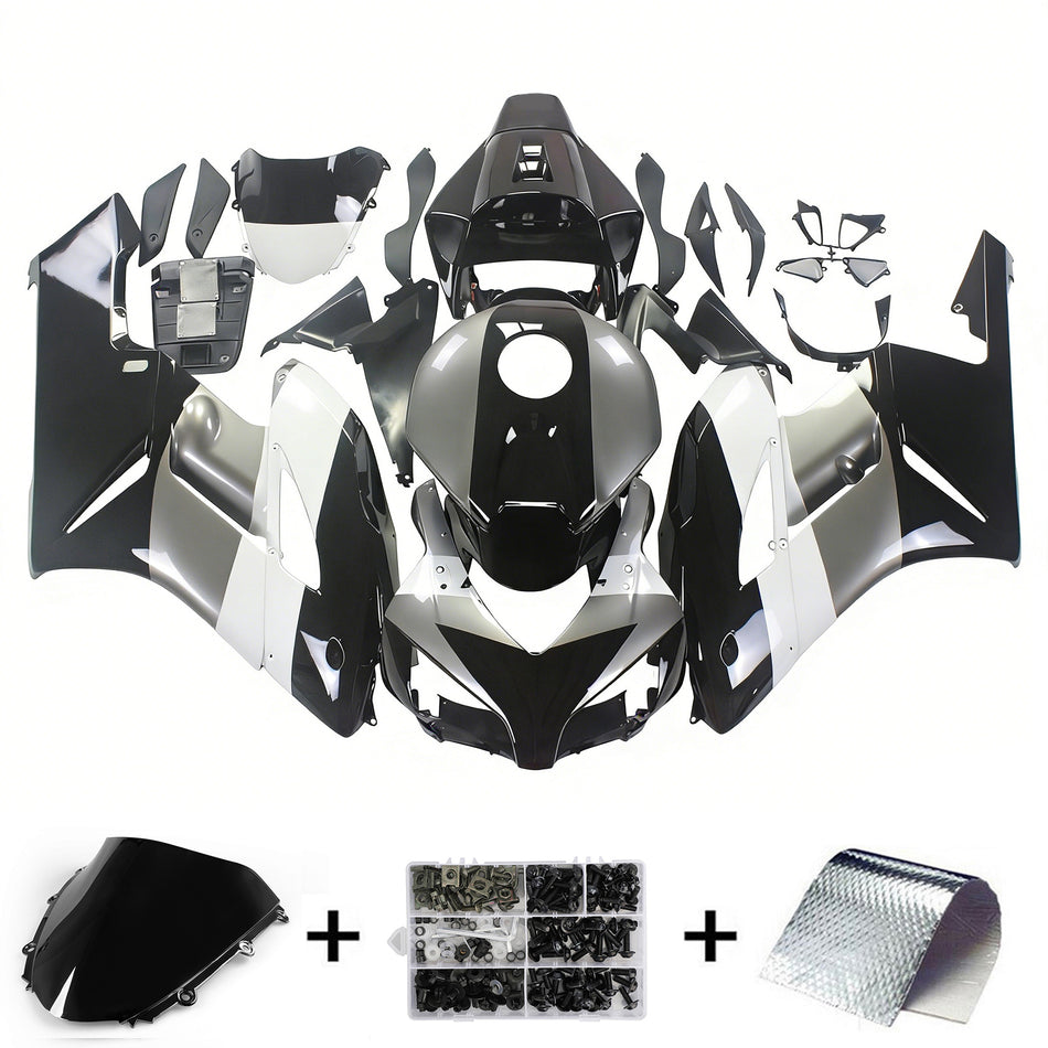 Amotopart Verkleidung Honda CBR1000RR 2004-2005 Verziehung Repsol Racing Black Silver Fairing Kit
