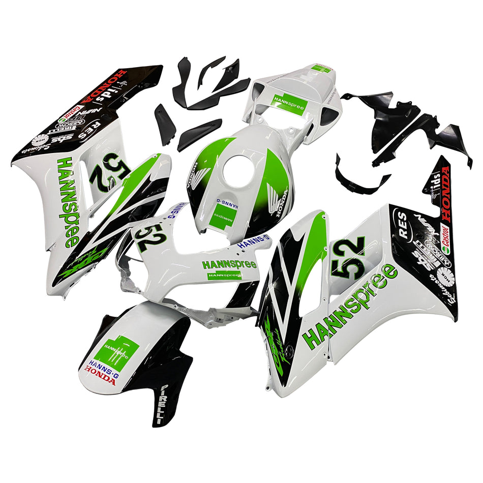 Carénages Amotopart Honda CBR1000RR 2004-2005 carénage blanc N ° 52 Hannspree Racing kit de déclenchement