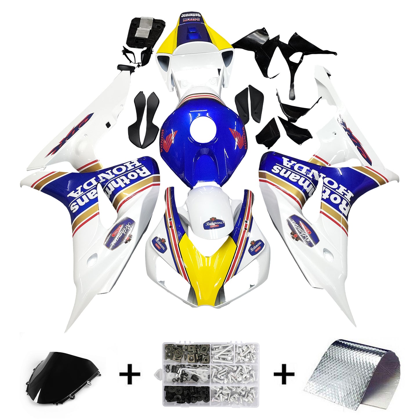 Amotopart Carénages CBR1000RR 2006-2007 Warp Multicolore Rothmans Honda Racing Trigger Kit