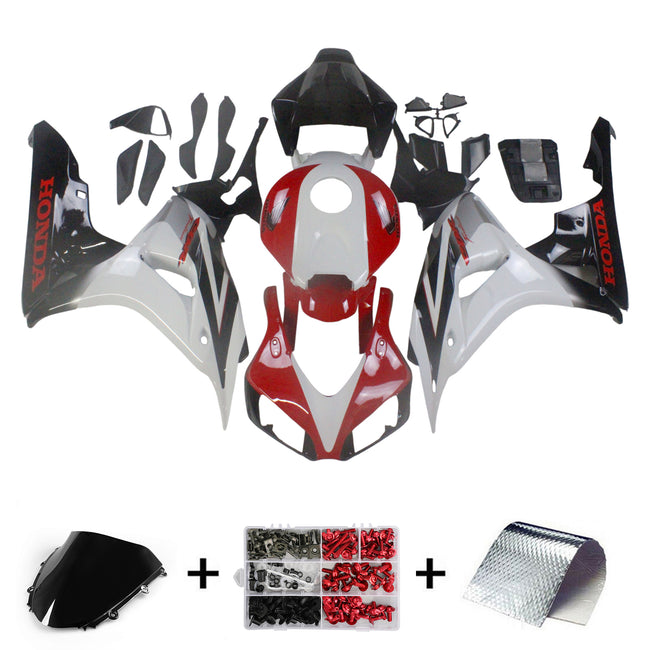 Amotopart-Verkleidungen Honda 1000RR 2006-2007 Verkleidung wei? rote schwarze CBR-Rennspaziergang Kit