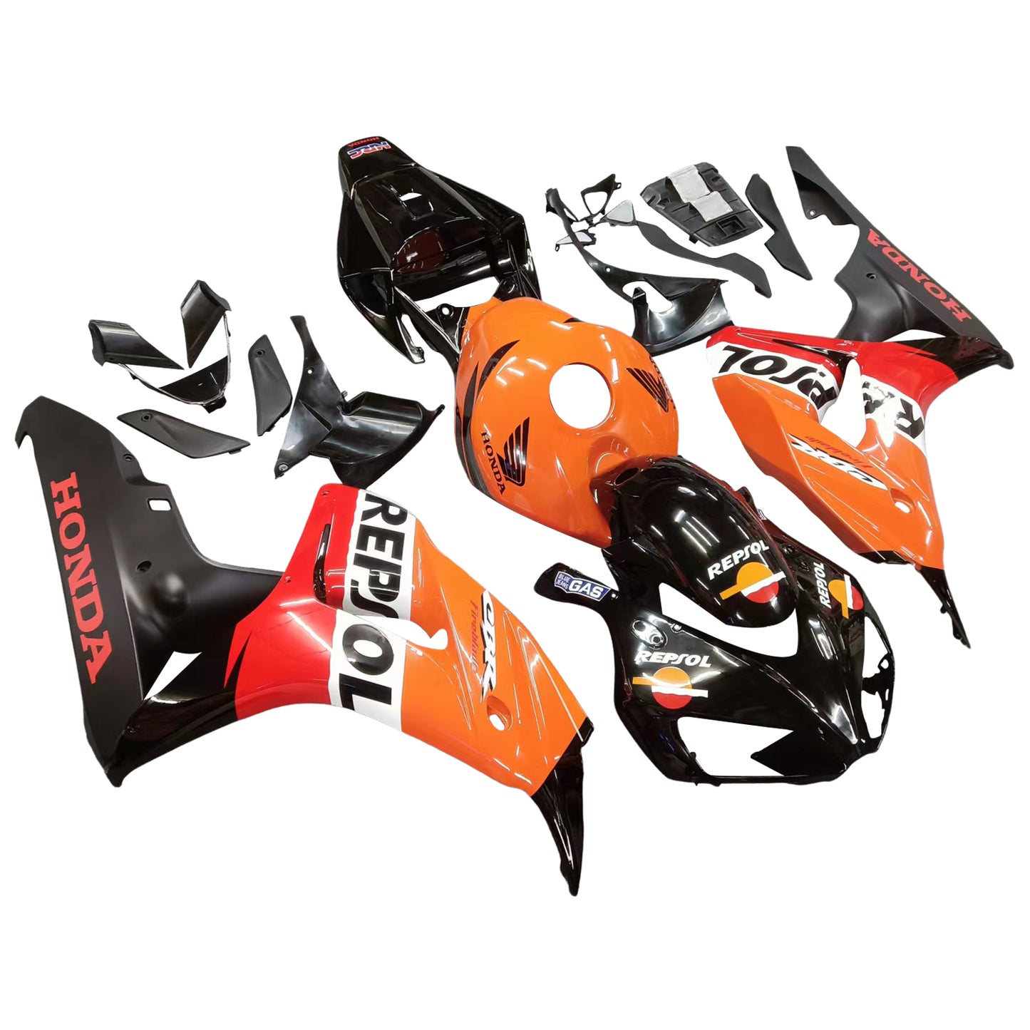 Amotopart 2006-2007 Honda CBR1000 Carénage Orange &amp; Noir Kit