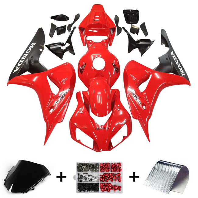 Amotopart 2006-2007 Honda CBR1000 Kit de carénage rouge et noir