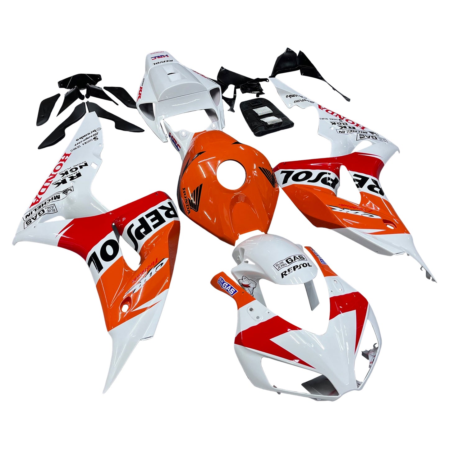 Amotopart-Verkleidungen Honda CBR1000RR 2006-2007 Verkleidungsverkleidung White Orange Repsol Racing Abzugskit