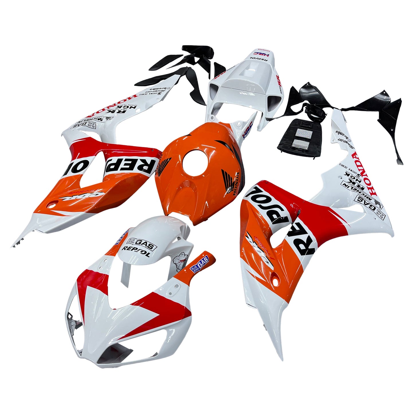 Amotopart-Verkleidungen Honda CBR1000RR 2006-2007 Verkleidungsverkleidung White Orange Repsol Racing Abzugskit