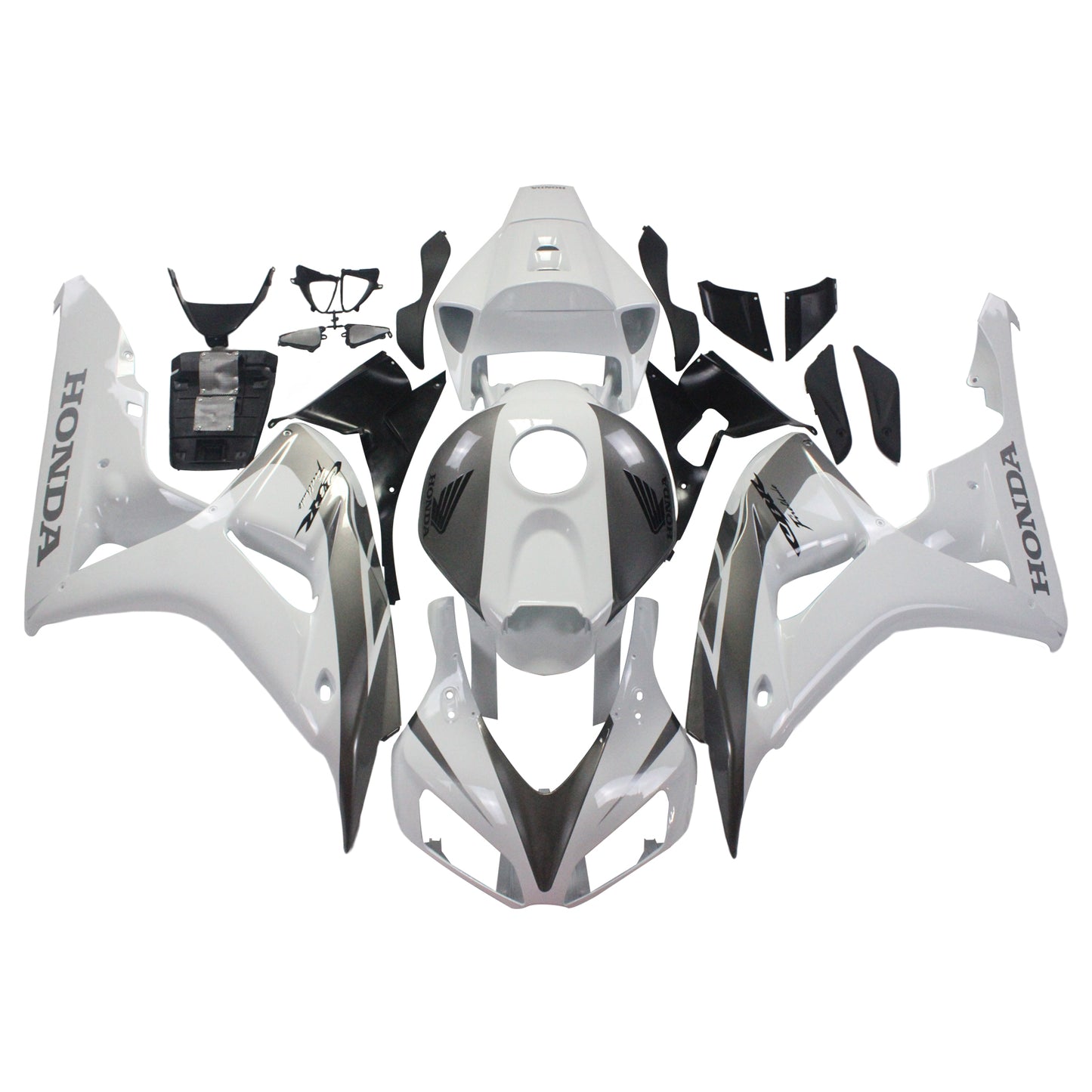 Amotopart Favoris Honda CBR1000RR 2006-2007 Carénage Blanc et kit CBR Racing Kits argent