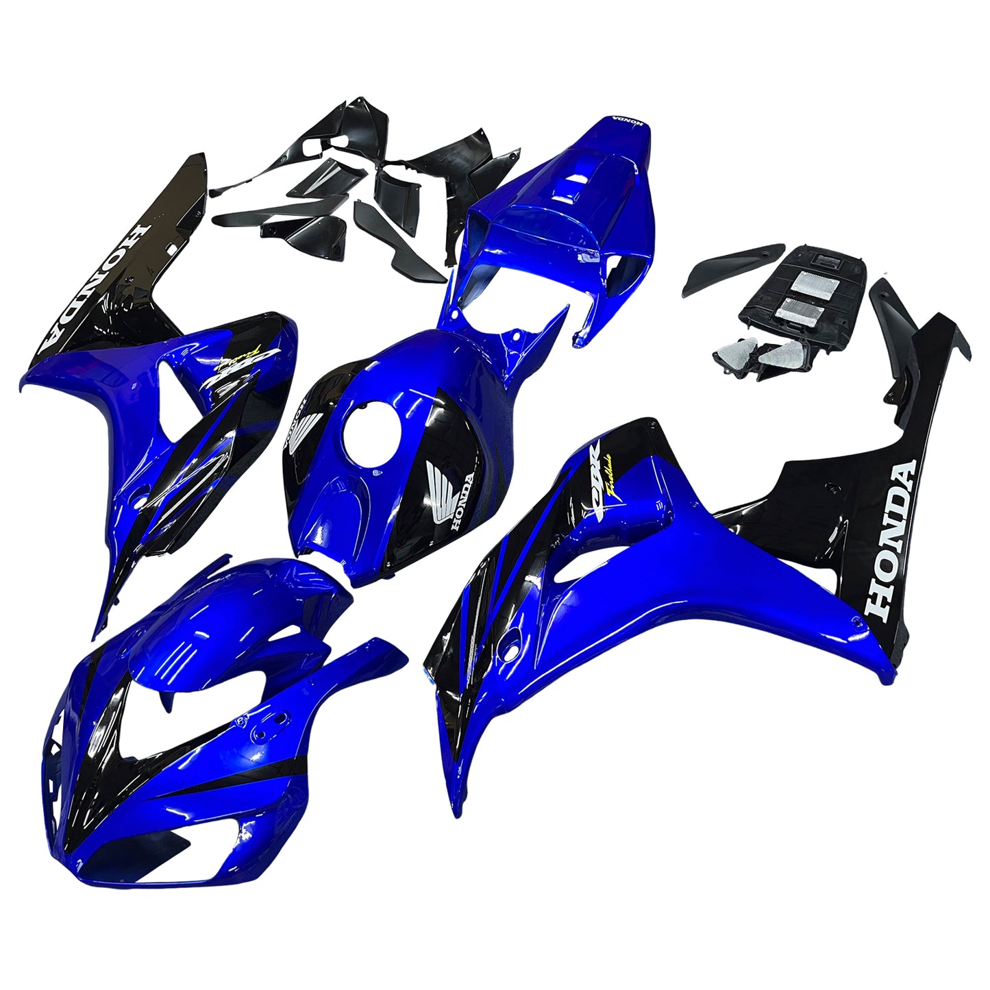 Amotopart Favoritings Honda 1000RR 2006-2007 Carénage CBR Racing Kit déclencheur bleu et noir