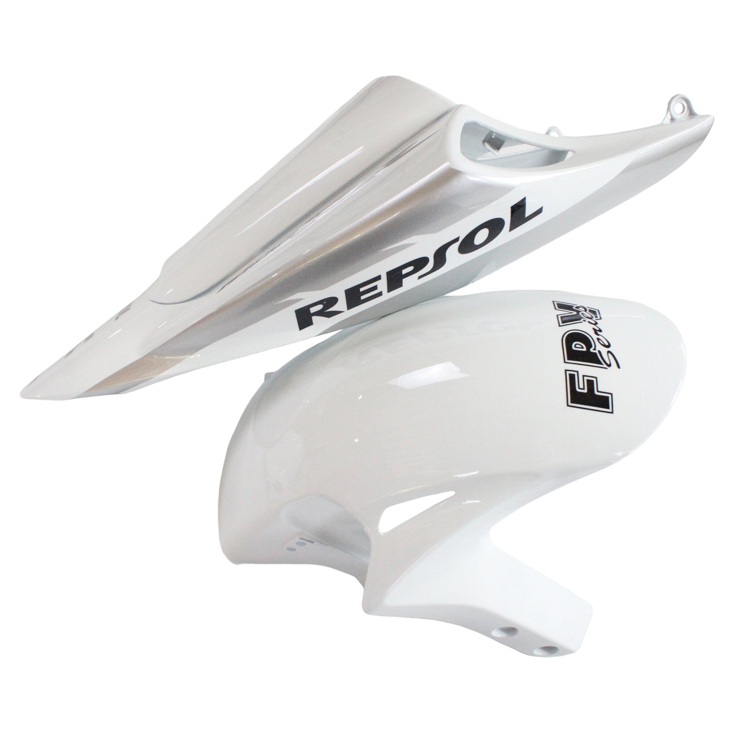 Amotopart Carénage Honda CBR1000RR 2006-2007 Carénage Blanc &amp; Argent Repsol Racing Accessing Kit