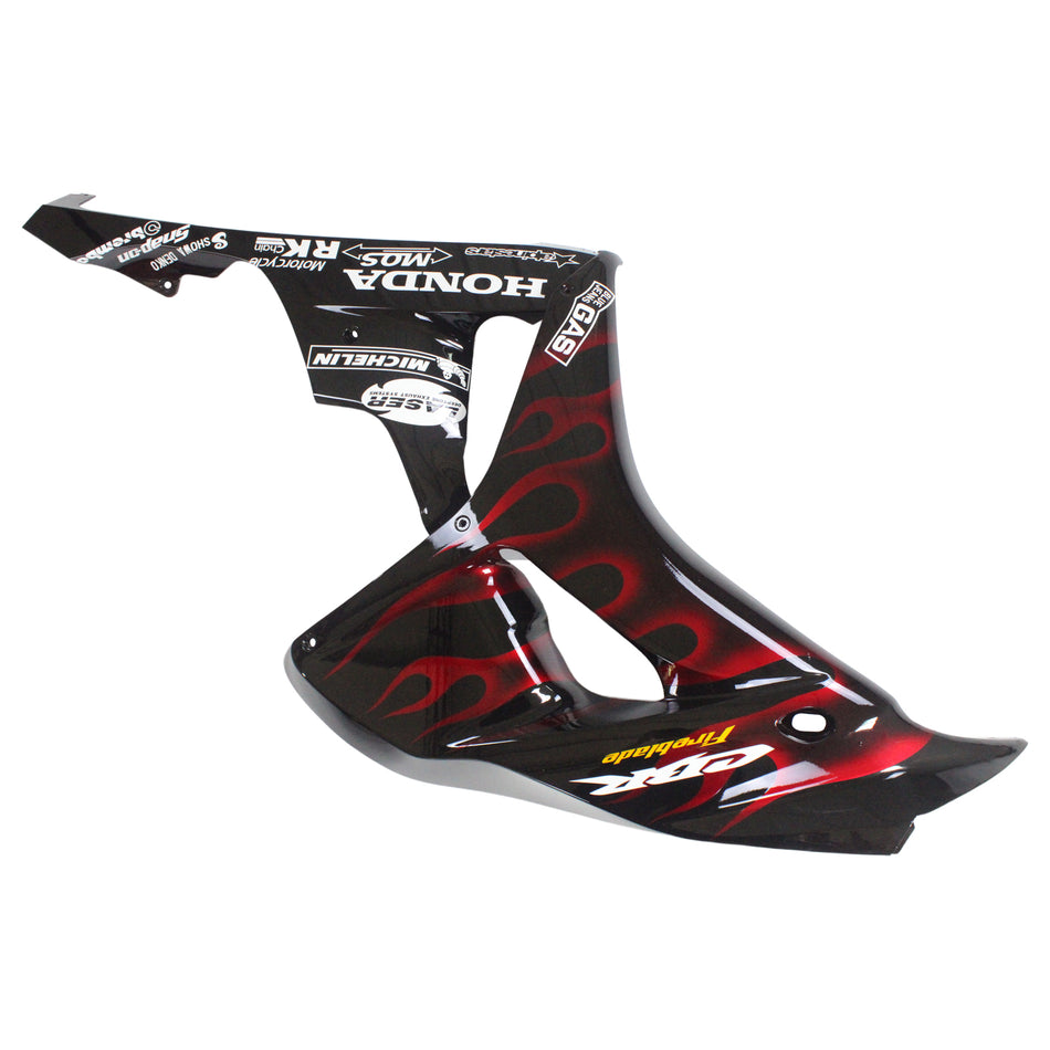 Amotopart Carénages Honda CBR1000RR 2006-2007 Trigger Flame Shark Racing Kit de finition noir et rouge