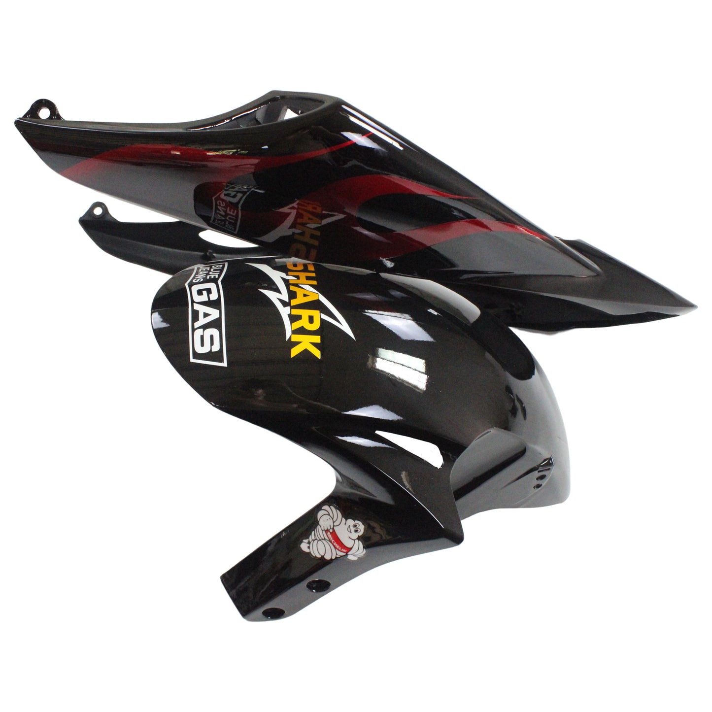 Amotopart-Verkleidungen Honda CBR1000RR 2006-2007 Abzugsflammhai-Rennen Black & Red Faituring Kit