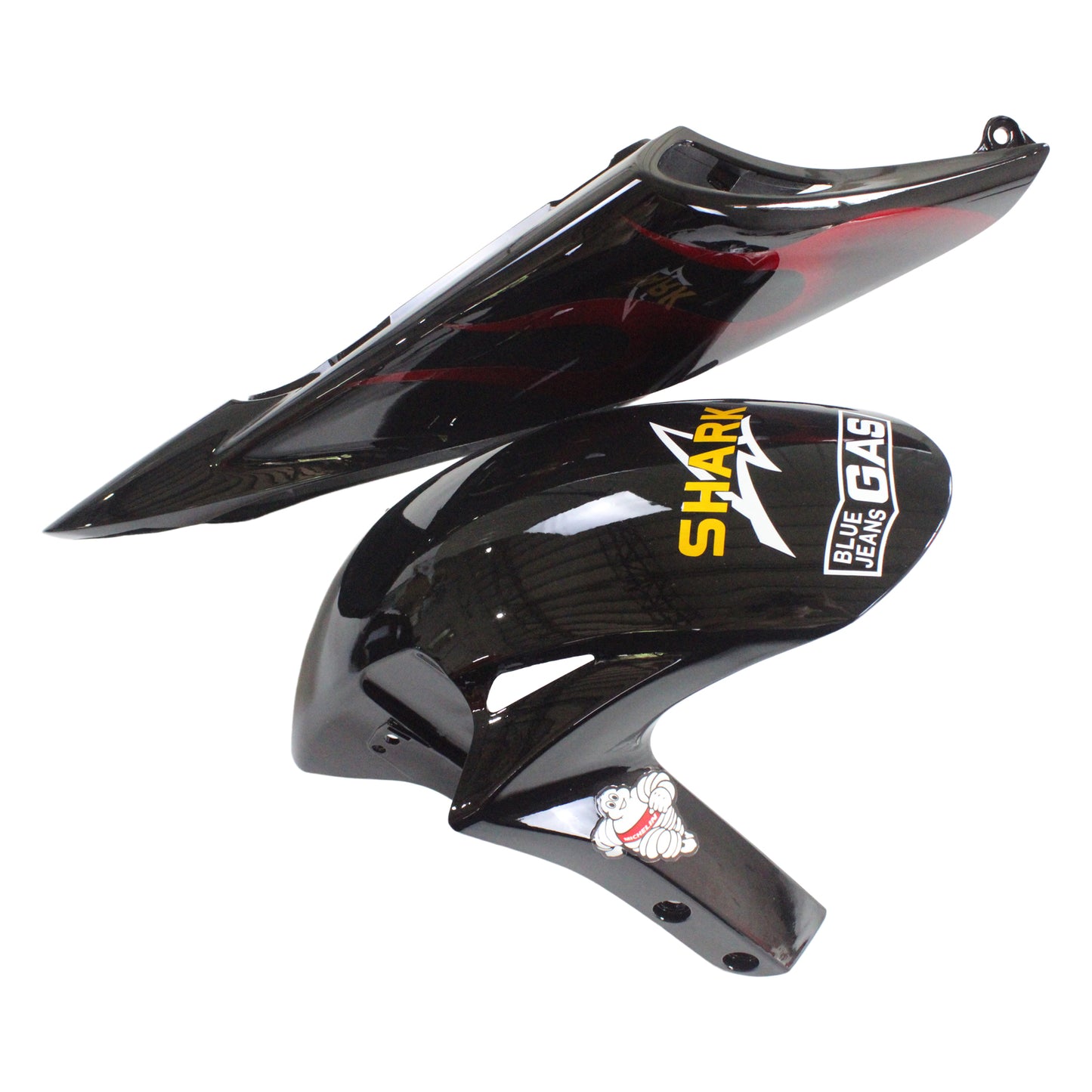 Amotopart-Verkleidungen Honda CBR1000RR 2006-2007 Abzugsflammhai-Rennen Black & Red Faituring Kit