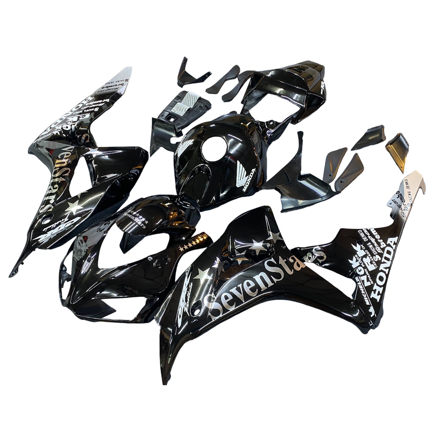 Amotopart Verkleidung Honda CBR1000RR 2006-2007 Verziehung Sevenstars Racing Black Abzugskit