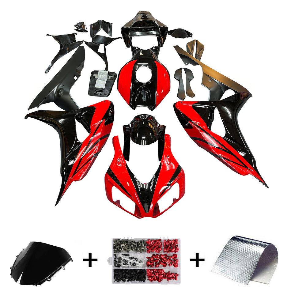 AMOTOPART FACINGINGS 1000RR 2006-2007 Verkleidung Honda CBR Racing Schwarz und Rotverkleidung