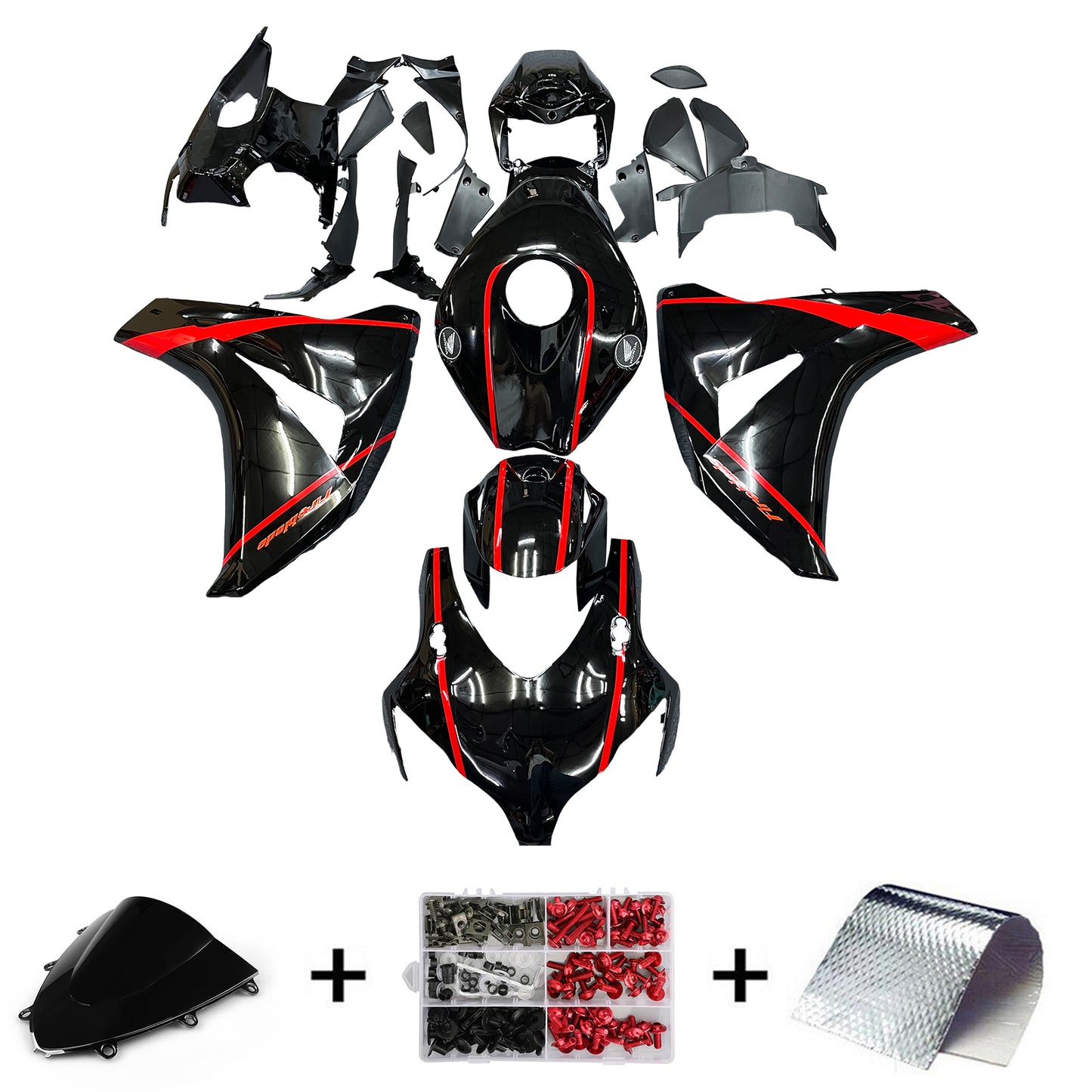 Amotopart Honda CBR1000RR 2008–2011 Verkleidungsset, Karosserie, Kunststoff, ABS