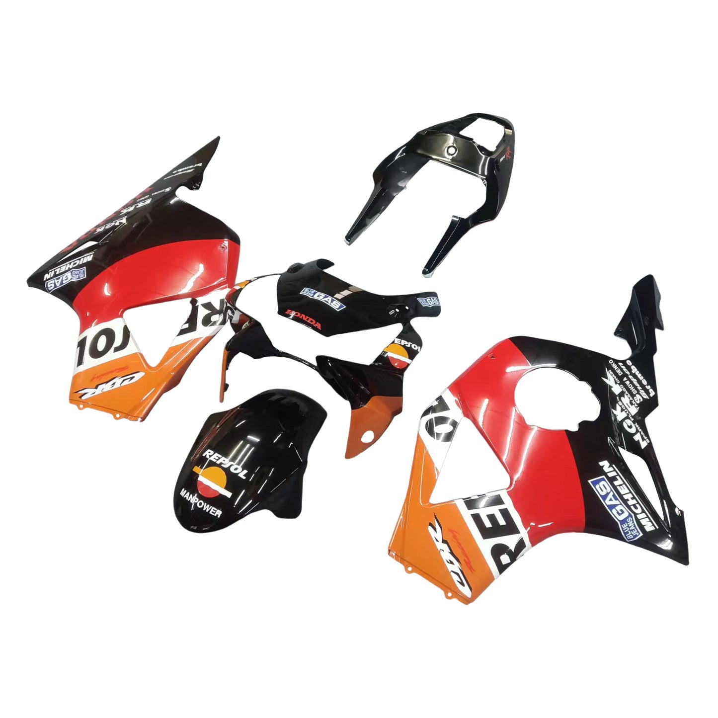 Amotopart 2002-2003 Honda CBR954 Kit de carénage orange et noir