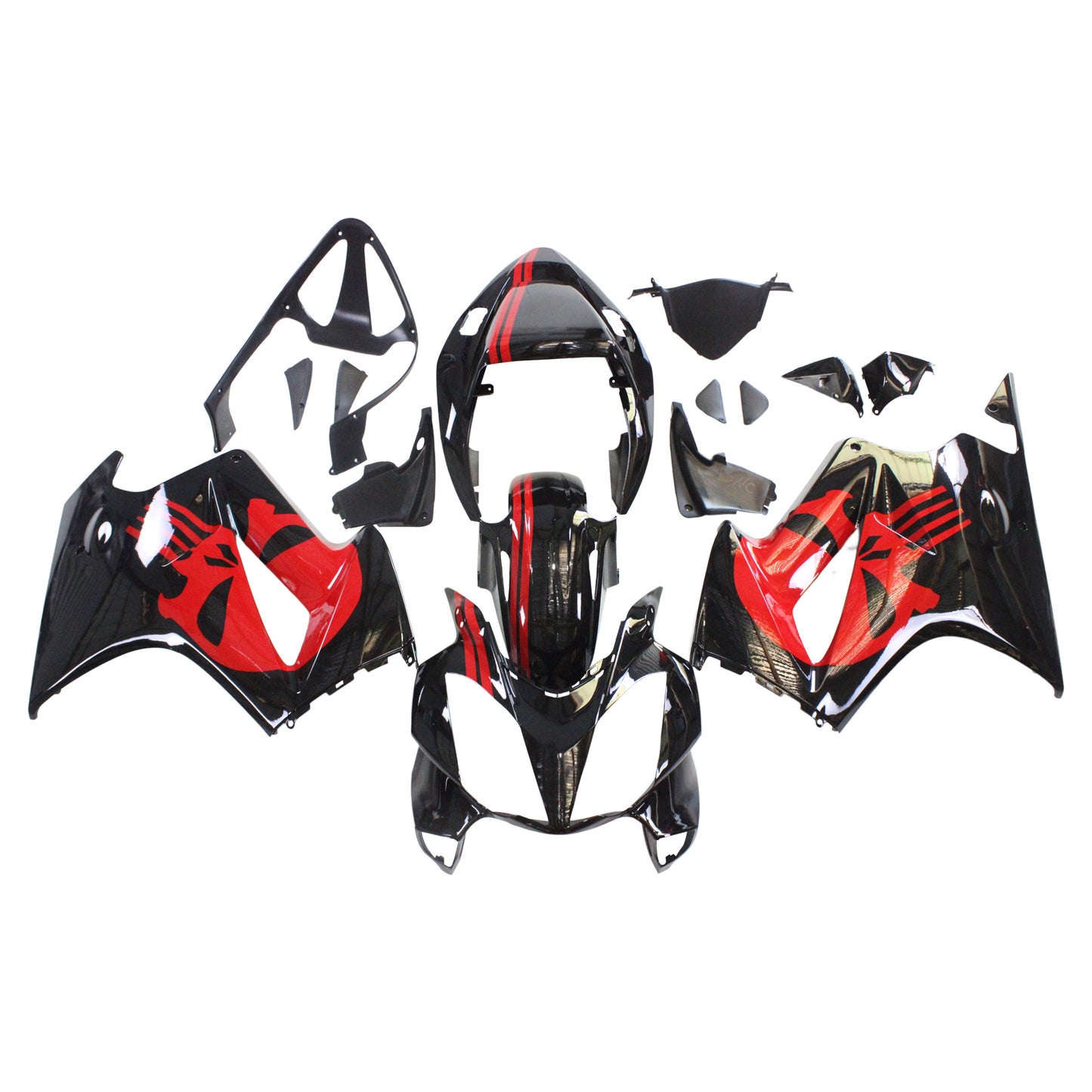 Amotopart 2002-2012 Kit de peur Honda VFR800 noir et rouge