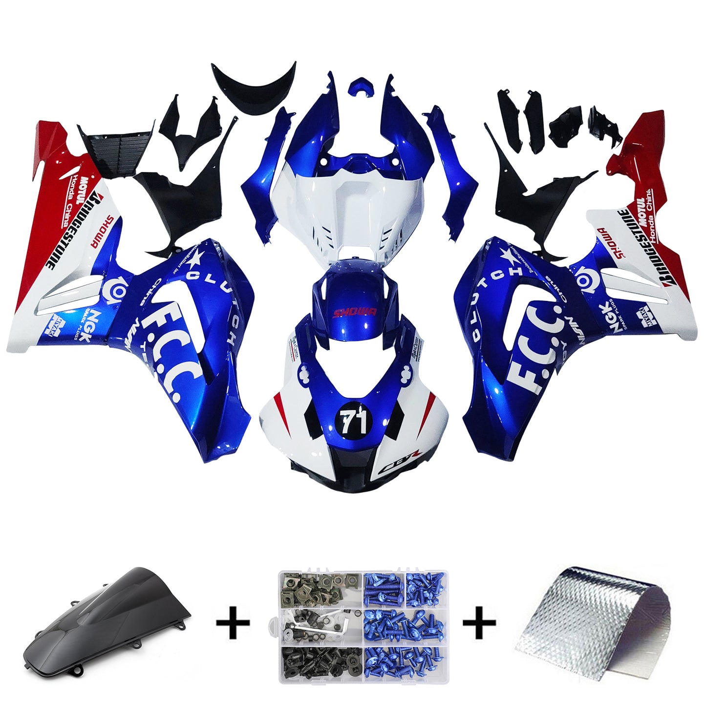 2020-2023 Honda CBR1000RR-R Einspritzverkleidungssatz Karosserie Kunststoff ABS