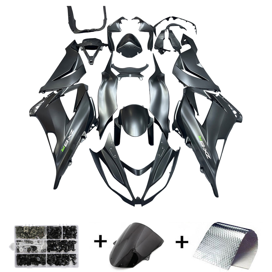 Amotopart-Verziehung Injektion Kunststoff Kit Matt Schwarz mit Bolzenkit Passform für Kawasaki ZX6R 13-18 Generic