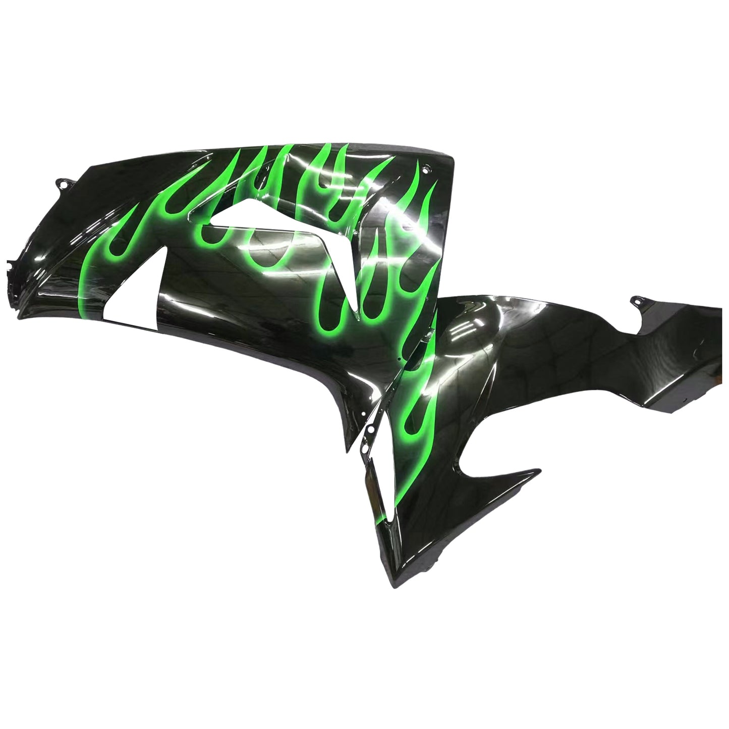 Amotopart Green Flames Injection Approxing Kit Plastique Pour Kawasaki ZX10R 2006 2007 Générique