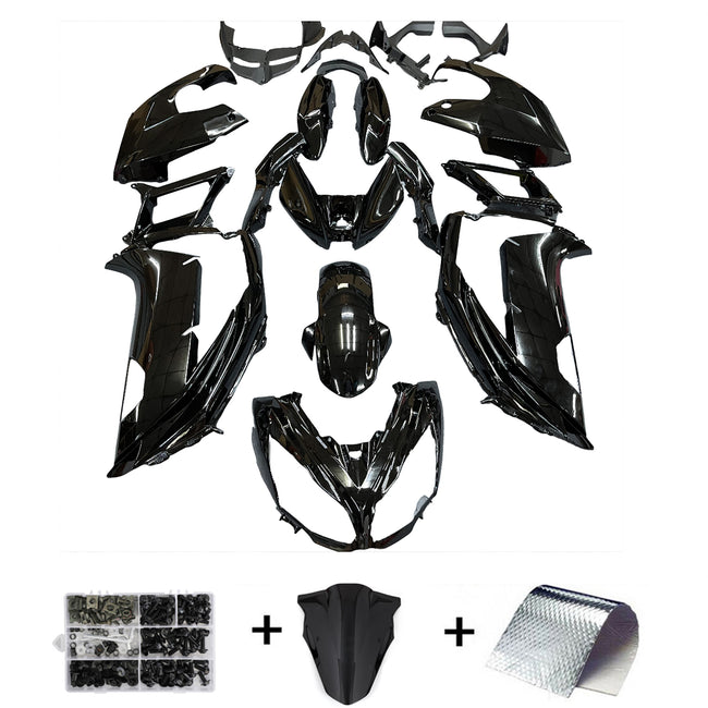 Amotopart Injection Vente Kit Plastique Pour Kawasaki Ninja 650 EX650 2012-2016 GLOSS Black Generic