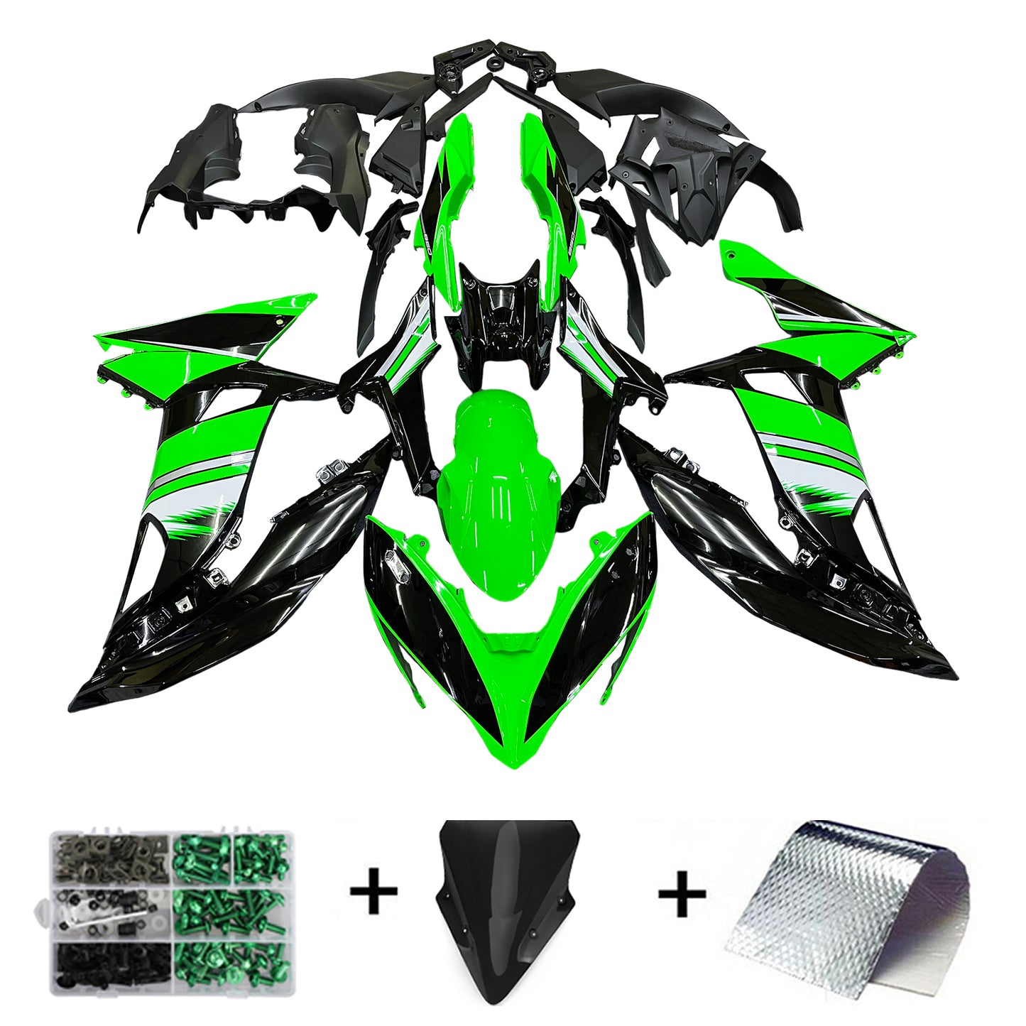 Amotopart Injection Vente Kit Plastique Pour Kawasaki Ninja 650 EX650 2017-2019 Vert Générique