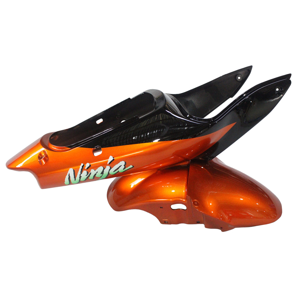 Amotopart 2000-2002 Kawasaki ZX6R Carénage Orange Noir Kit