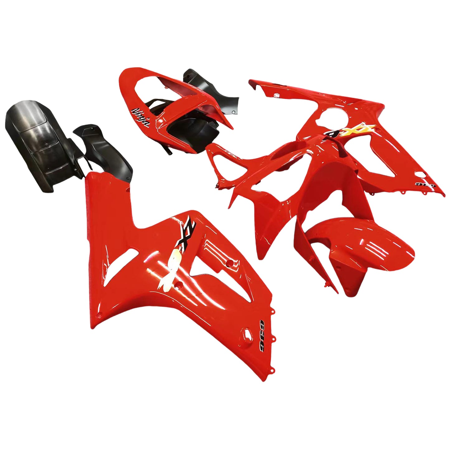 Kit de carénage rouge Amotopart 2003-2004 Kawasaki ZX6R