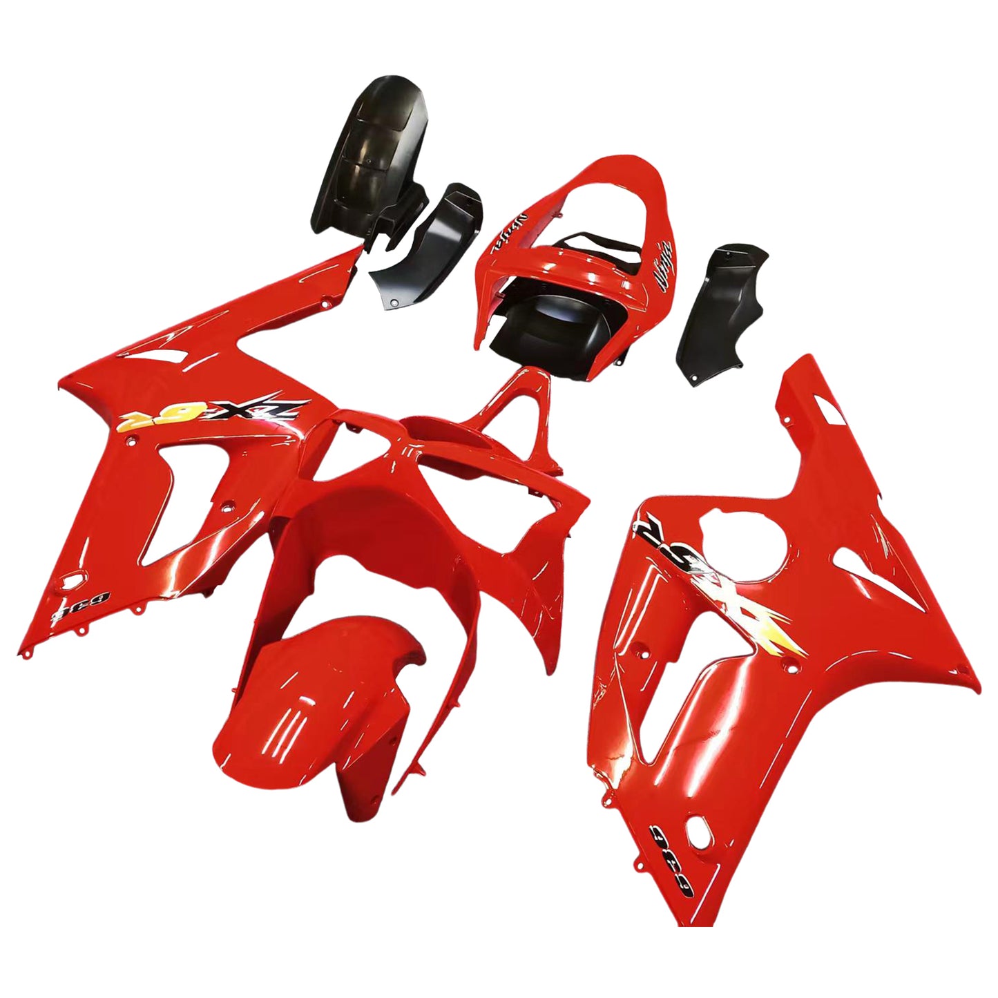 Kit de carénage rouge Amotopart 2003-2004 Kawasaki ZX6R