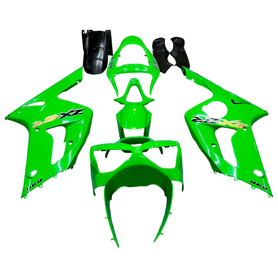 Amotopart 2003-2004 Kawasaki ZX6R Verkleidung Green Kit