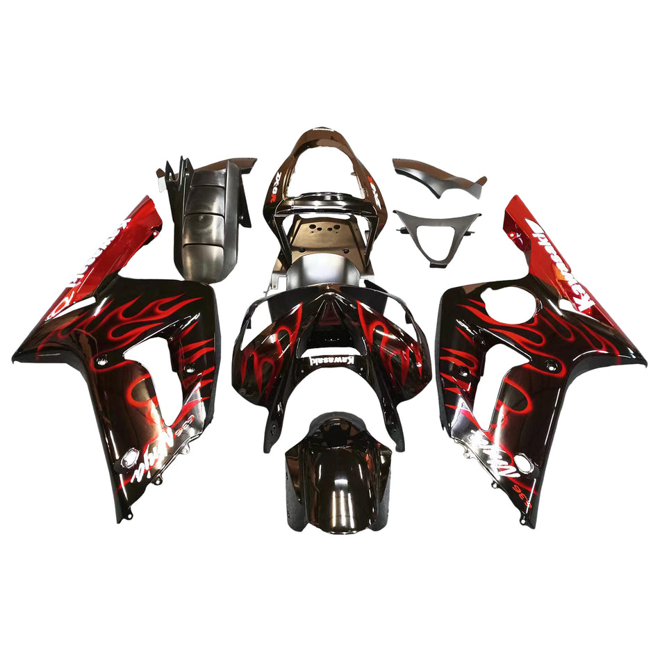 Amotopart-Funkeln 2003-2004 Kawasaki ZX6R 636 Black & Red Flame ZX6R Racing Generic