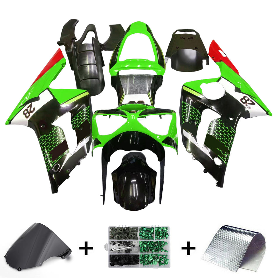 Amotopart Kawasaki ZX6R 636 2003–2004 Verkleidungsset, Karosserie, Kunststoff, ABS