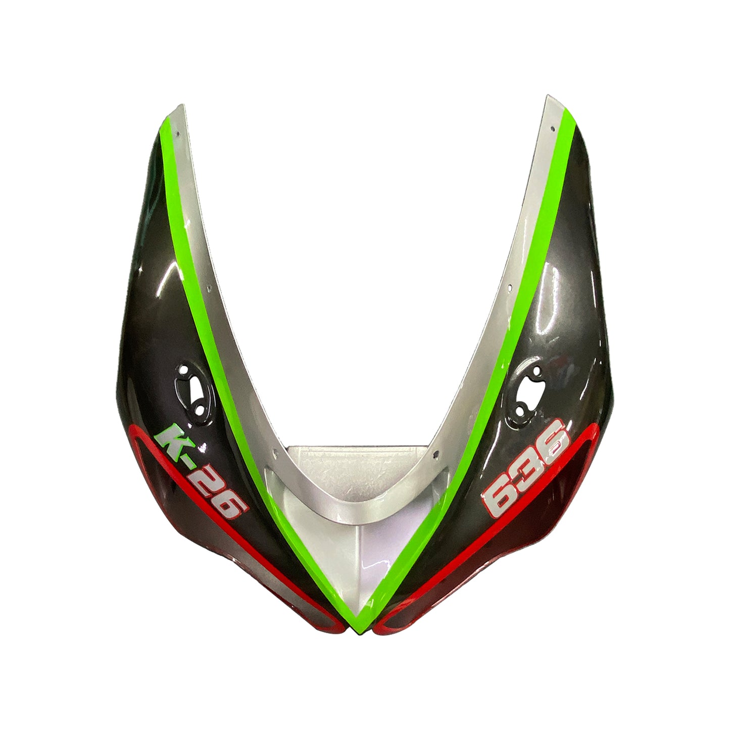 Amotopart Kawasaki 2005-2006 ZX6R 636 Red & Green Line Schwarzverkleidungskit