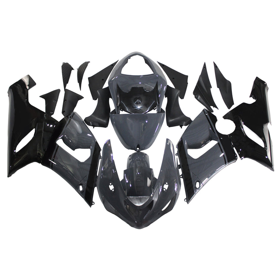 Amotopart Kawasaki 2005-2006 ZX6R 636 Graues Schwarzverkleidungskit