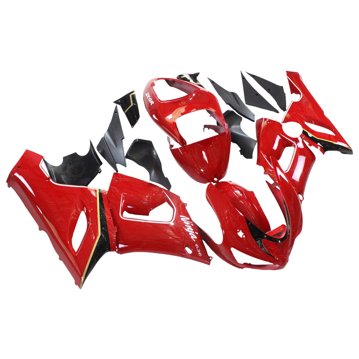 Amotopart Kawasaki 2005-2006 ZX6R 636 Redverrückte Kit