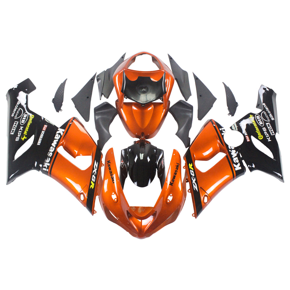Amotopart Kawasaki 2005-2006 ZX6R 636 Black Orange Mix Abzugskit