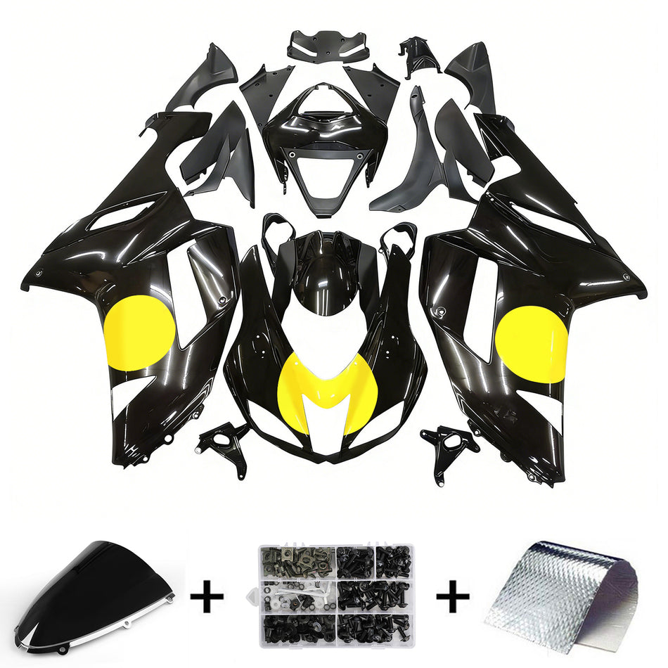Amotopart 2007-2008 ZX6R Kawasaki Verkleidung Black Kit
