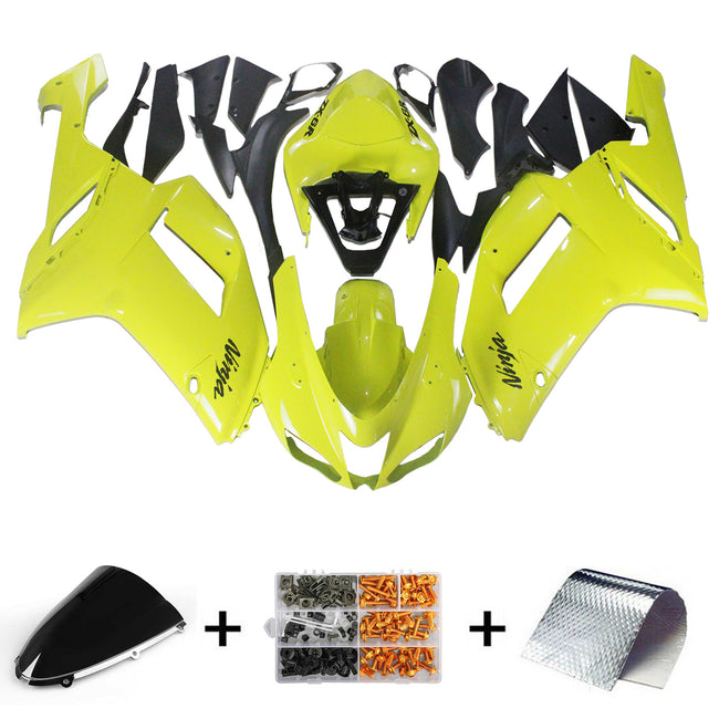 Kit de peur jaune Amotopart Kawasaki 2007-2008 ZX6R 636