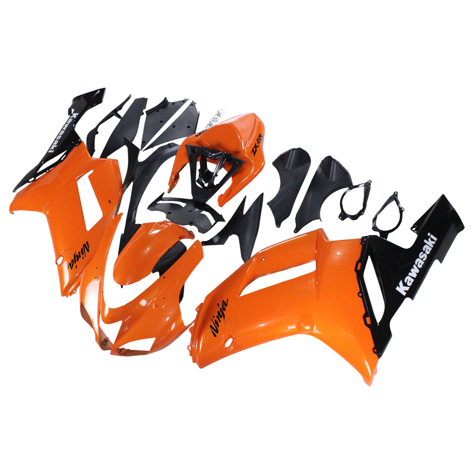 Amotopart Kawasaki 2007-2008 ZX6R 636 Kit de carénage orange