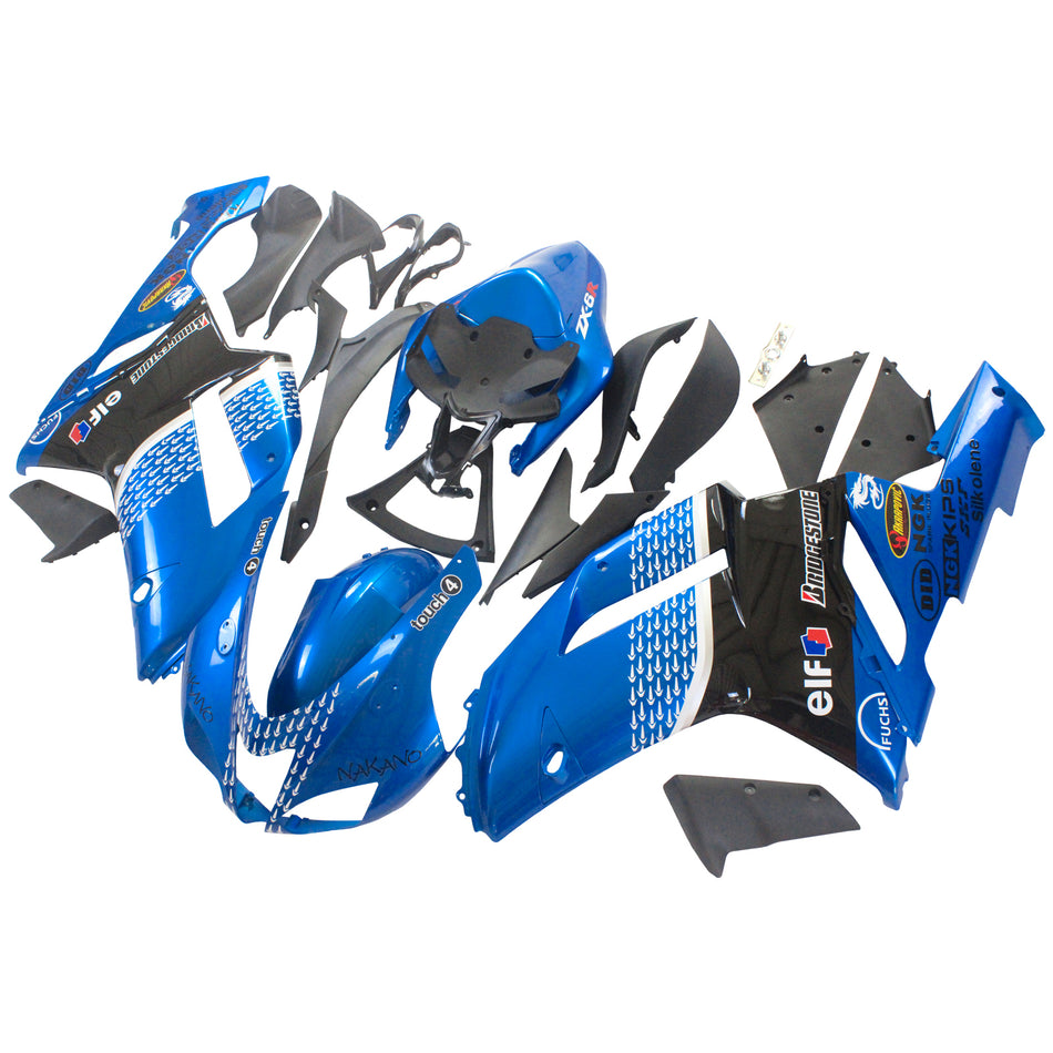 Amotopart Kawasaki 2007-2008 ZX6R 636 Kit déclencheur Noir Bleu