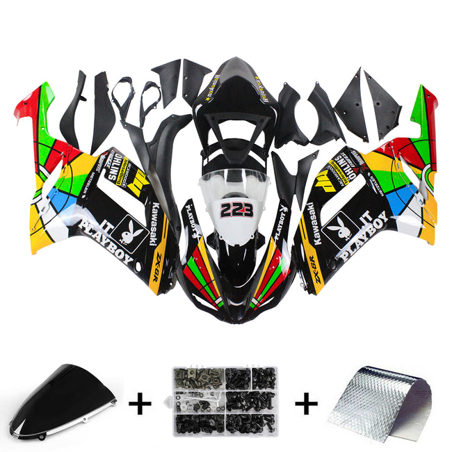 Amotopart Kawasaki 2007-2008 ZX6R 636 Buntes Verkleidungskit